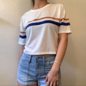 White top with stripes